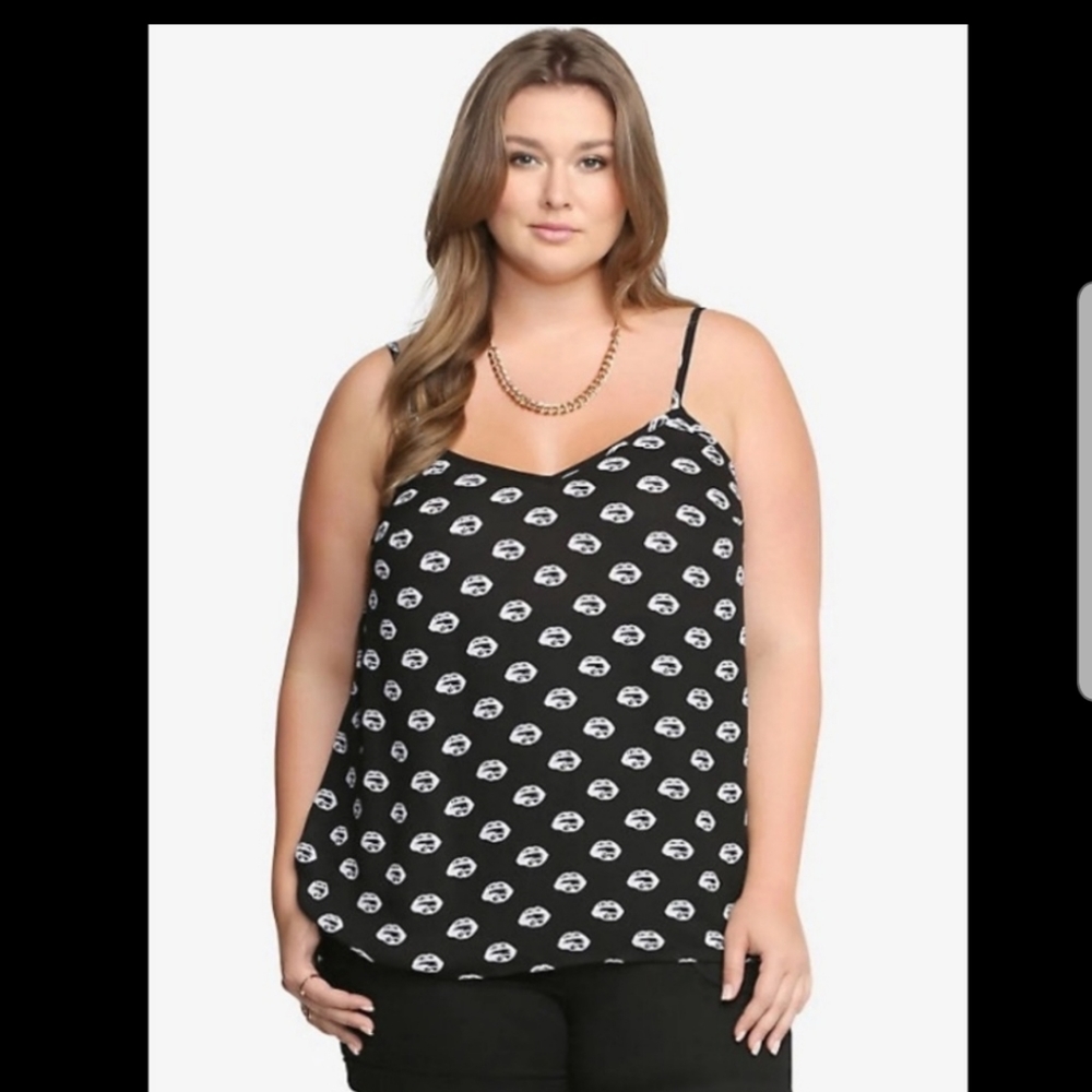 Torrid Lips Print Georgette Tank Top Size 2 2x